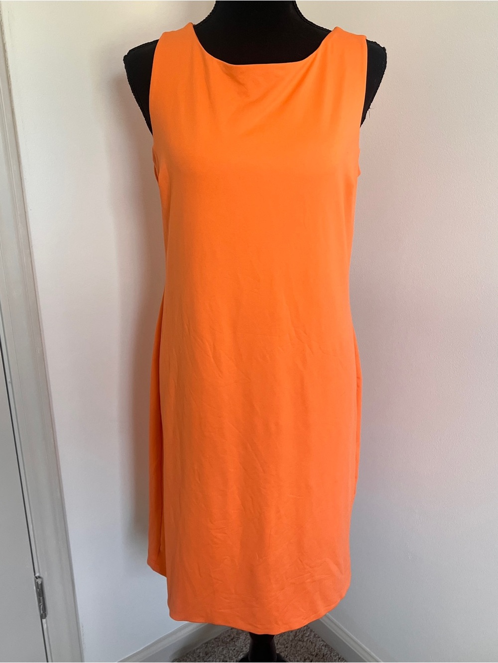 Judy P Deena Boatneck Sleeveless Dress‎ Orange Sz M Athleisure UPF 50+ Golf